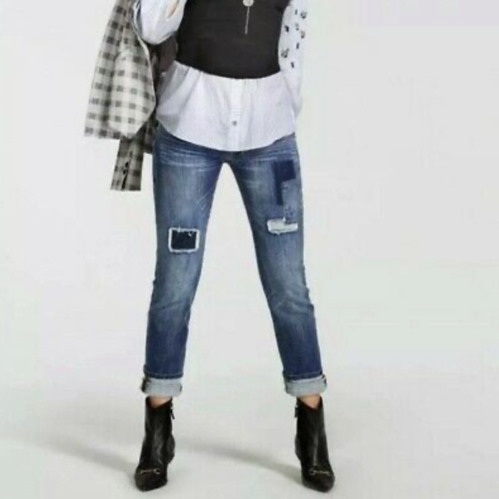 CAbi Slim Boyfriend Patchwork Jeans